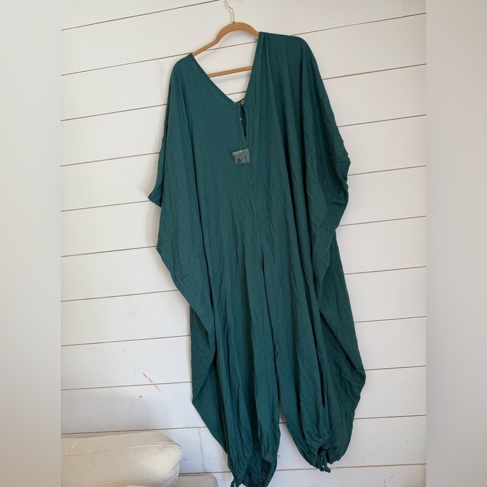 NWOT Free People Milo One-Piece Oversized Dolman Sleeve Linen Viscose Jumpsuit - Picture 9 of 11